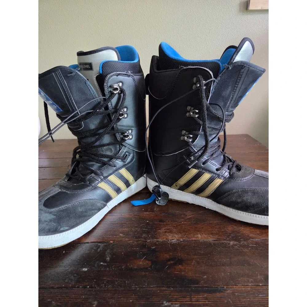 Adidas Samba Snowboard Boots Mens 13 Black‎ Gold BW0990 Continental Sole